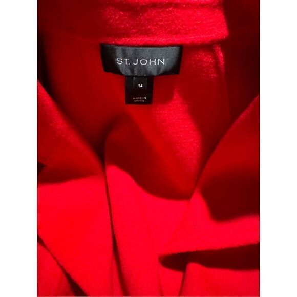 St. John classic Red blazer coat Angora wool cashmere Blend 14 - Picture 5 of 6